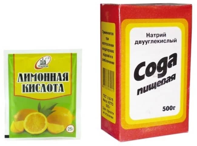 Кашица из соды и лимонной кислоты